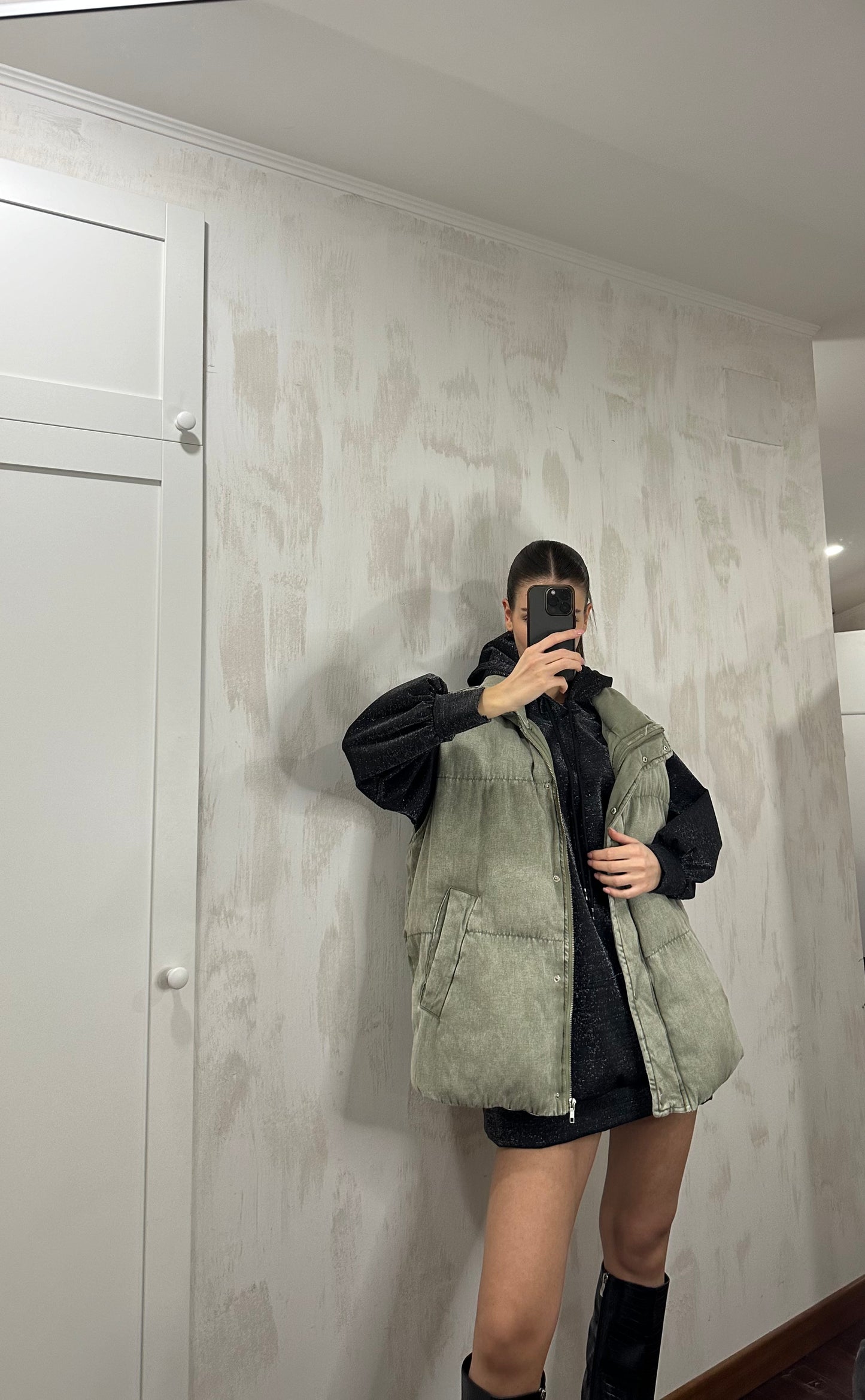 Gilet cappotto verde