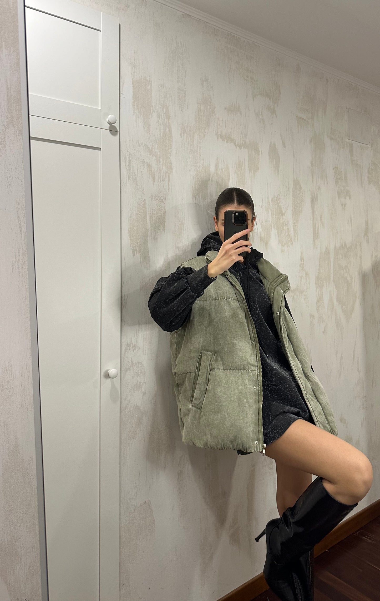 Gilet cappotto verde