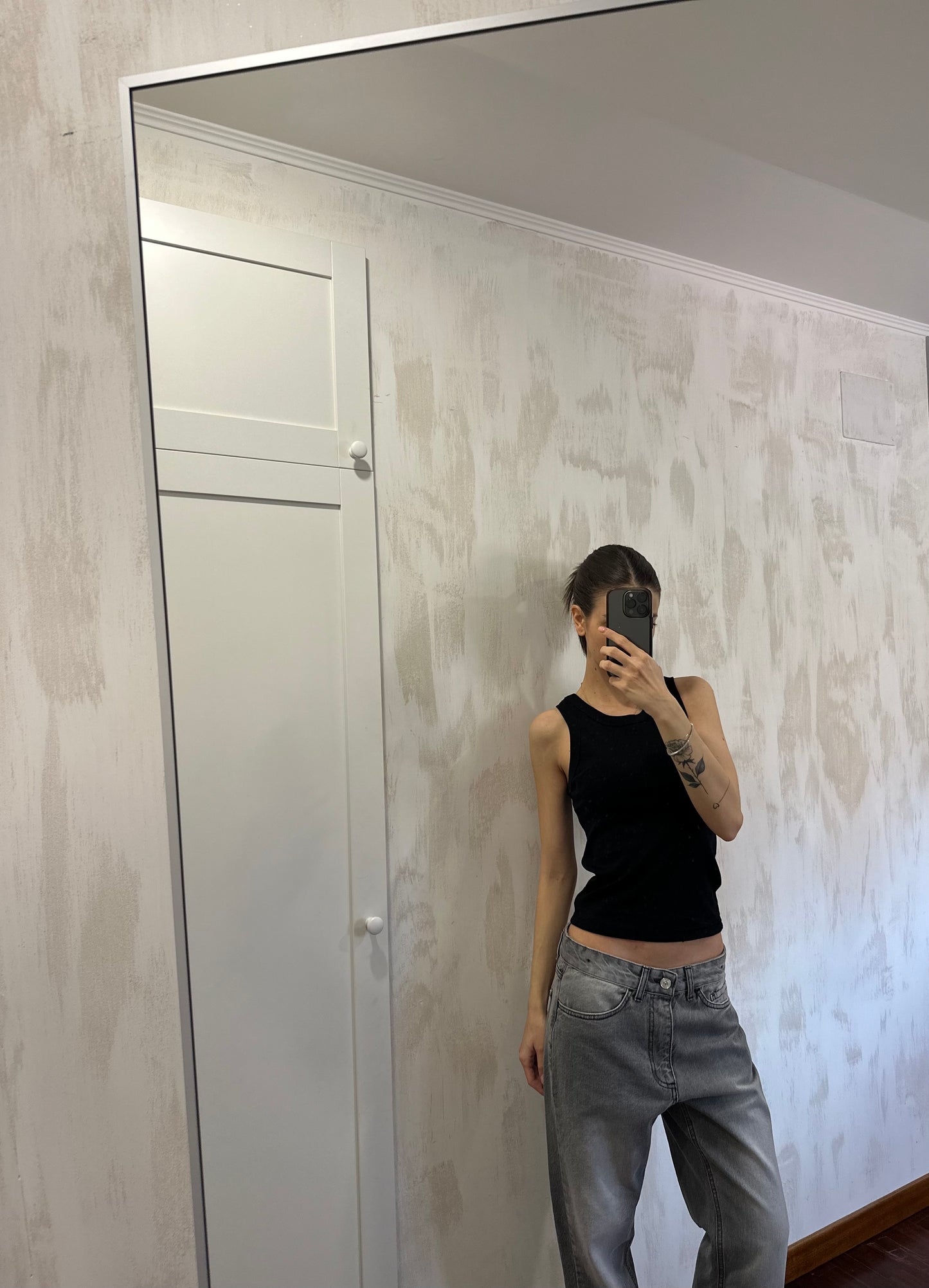 Canottiera regular nera