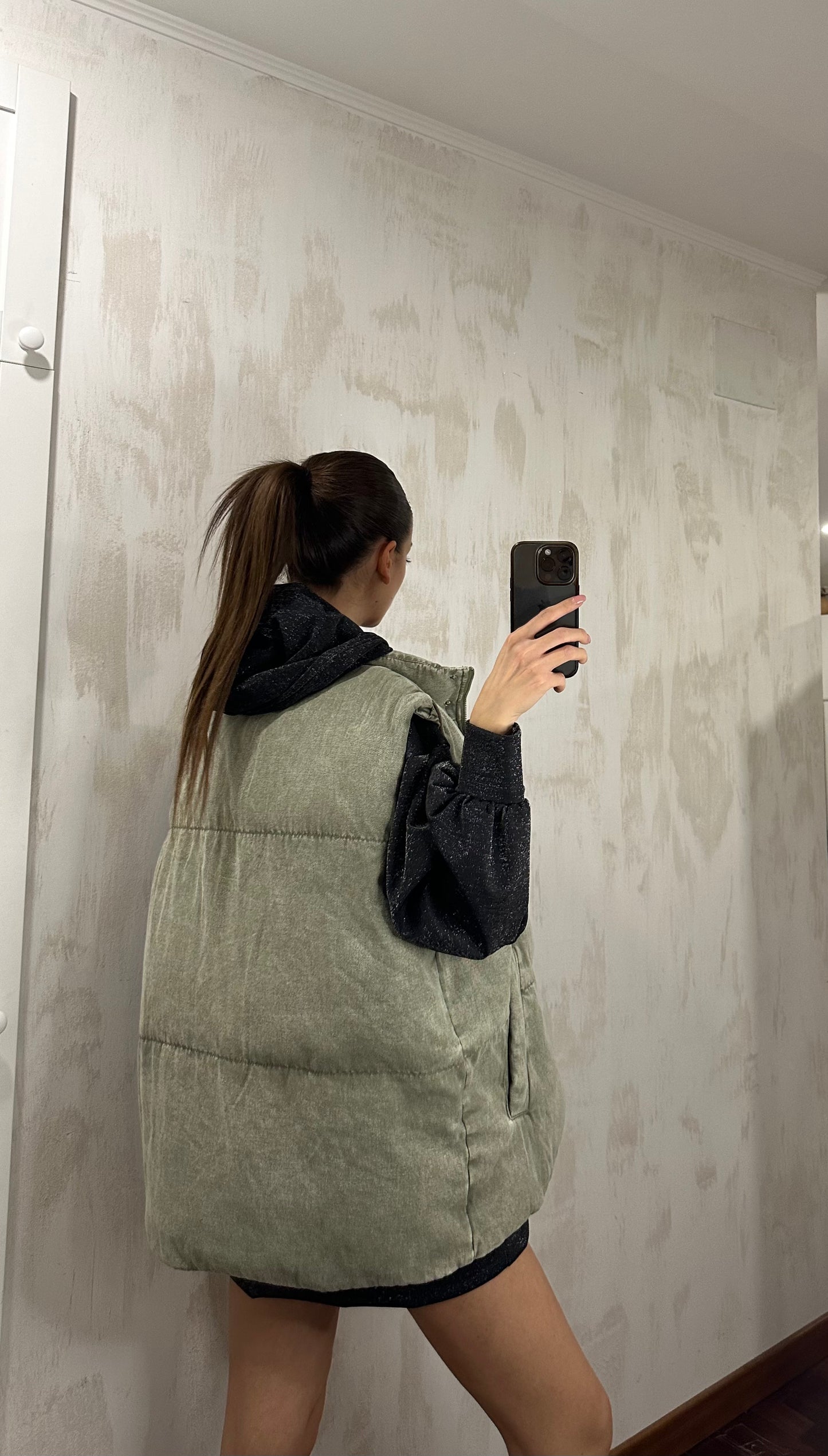 Gilet cappotto verde