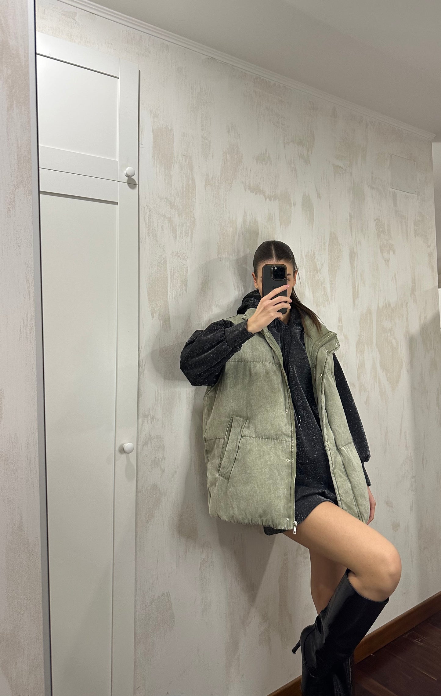 Gilet cappotto verde