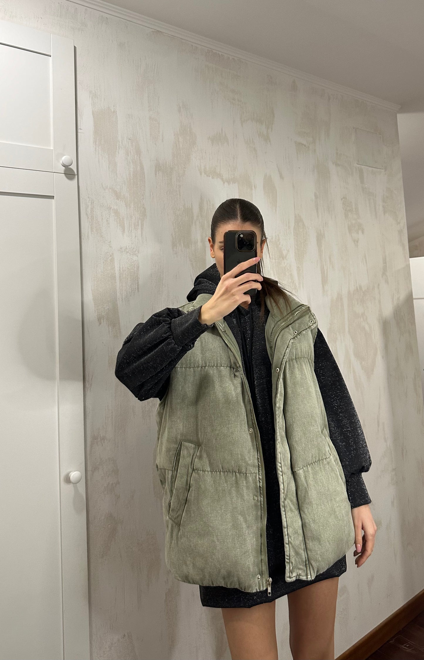 Gilet cappotto verde