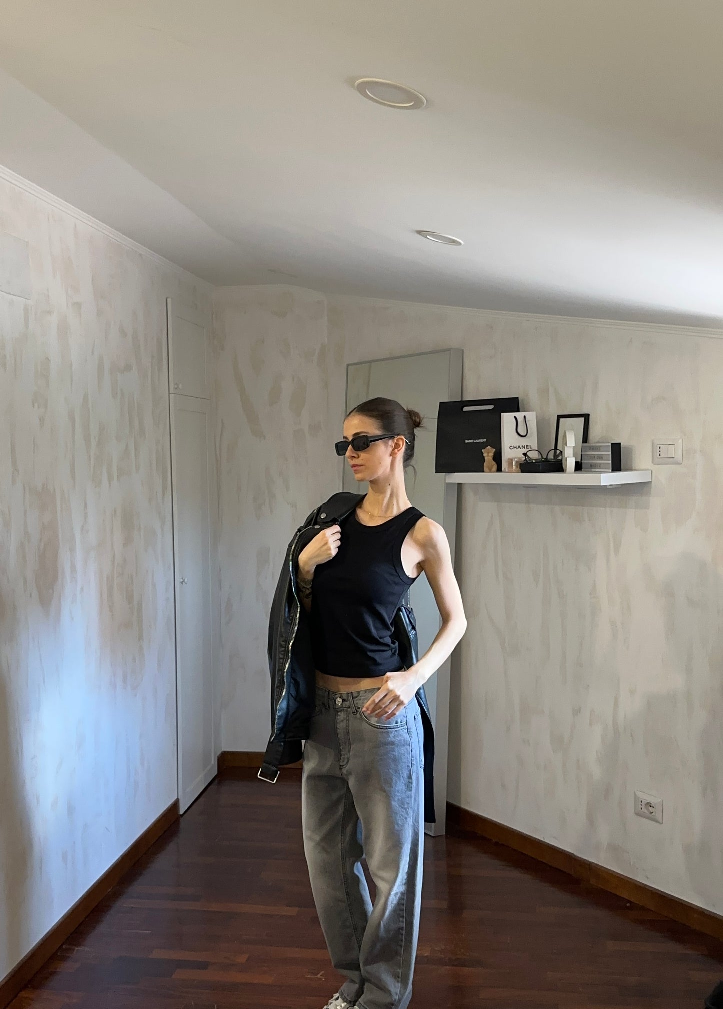 Canottiera regular nera