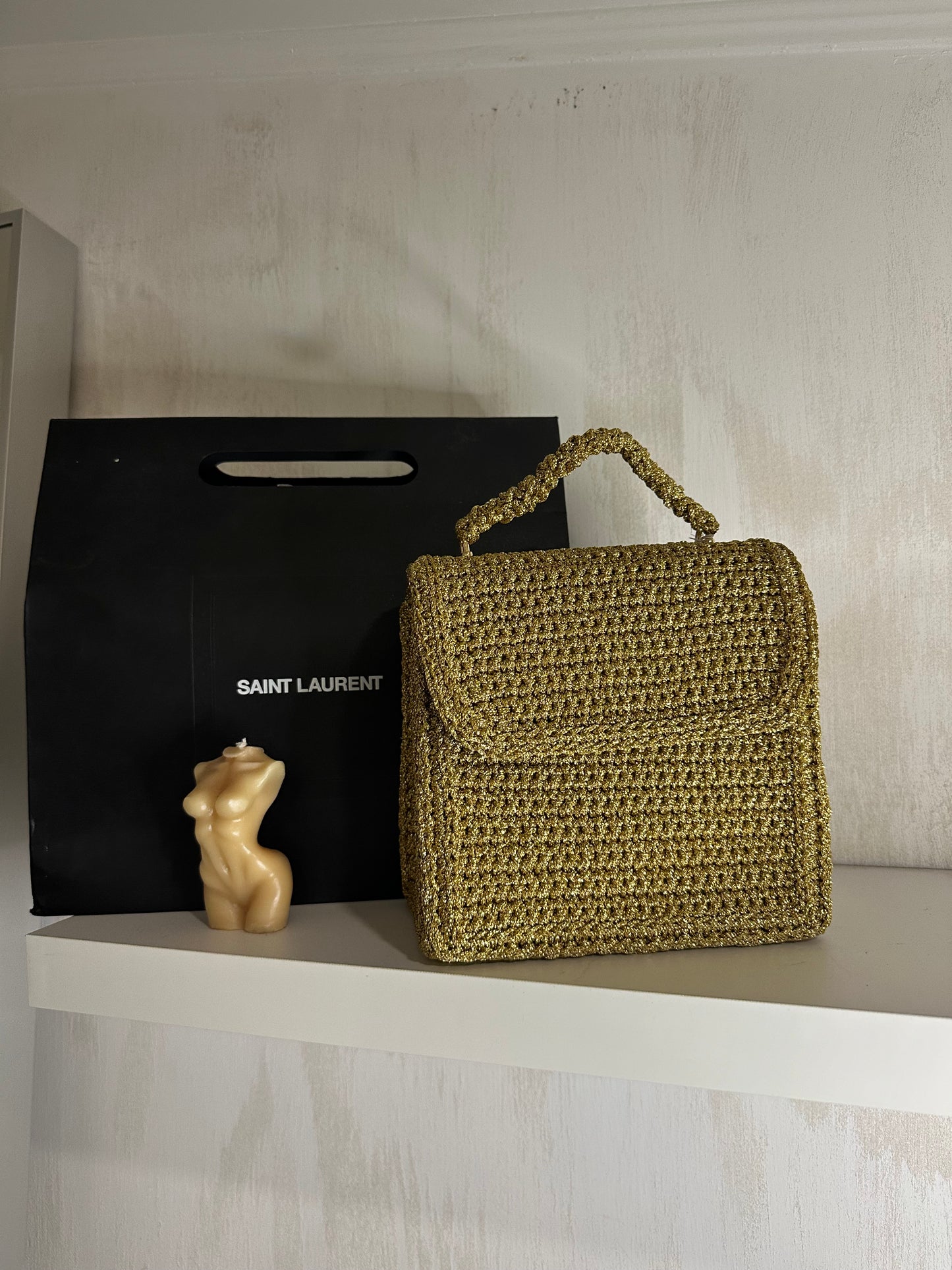 Borsa dorata foderata